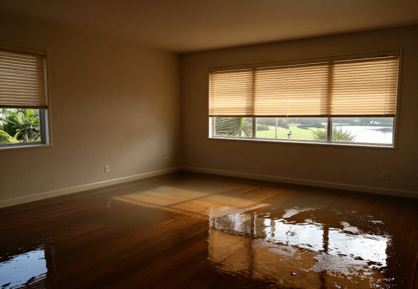 Water-damaged office in Pymble before cleanup